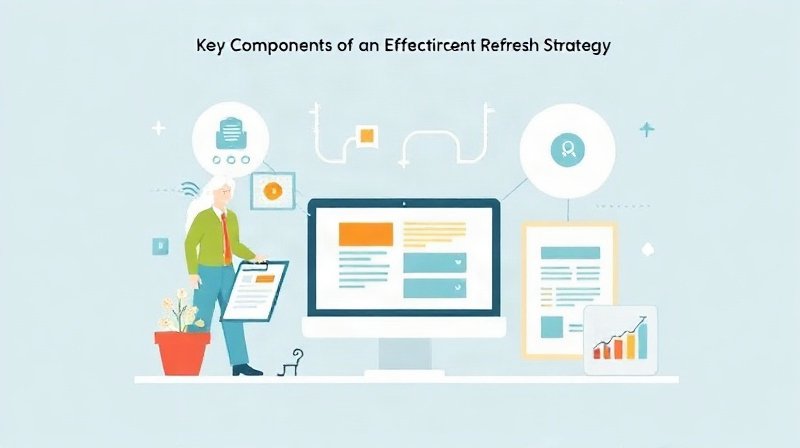 Illustration: Key components of an effective content refresh strategy.
