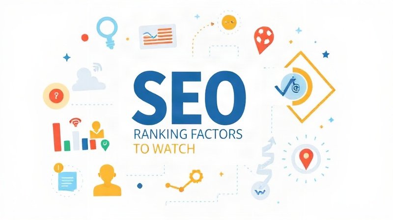 Illustration of emerging SEO ranking factors to watch.